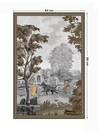 The French Life wall art, vertical orientation, 44 x 66 cm, showing full scene and border with size markers.