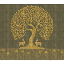 Tree of Life Wallpaper in style of Pichwai Art Form Customised for Rooms Green