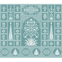 Gul Indian Mughal Art Light Teal Wallpaper Floral Buy Now 