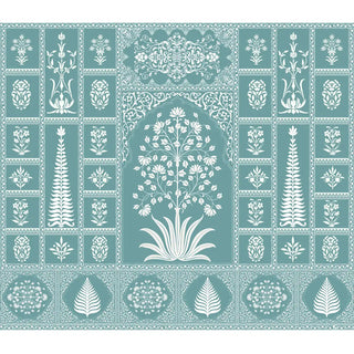 Gul Indian Mughal Art Light Teal Wallpaper Floral Buy Now 