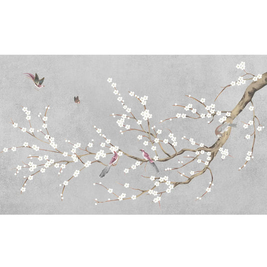 Plum Blossom Chinoiserie Style Wallpaper for Rooms By Now