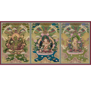 Tara Buddha wallpaper design Green and pink