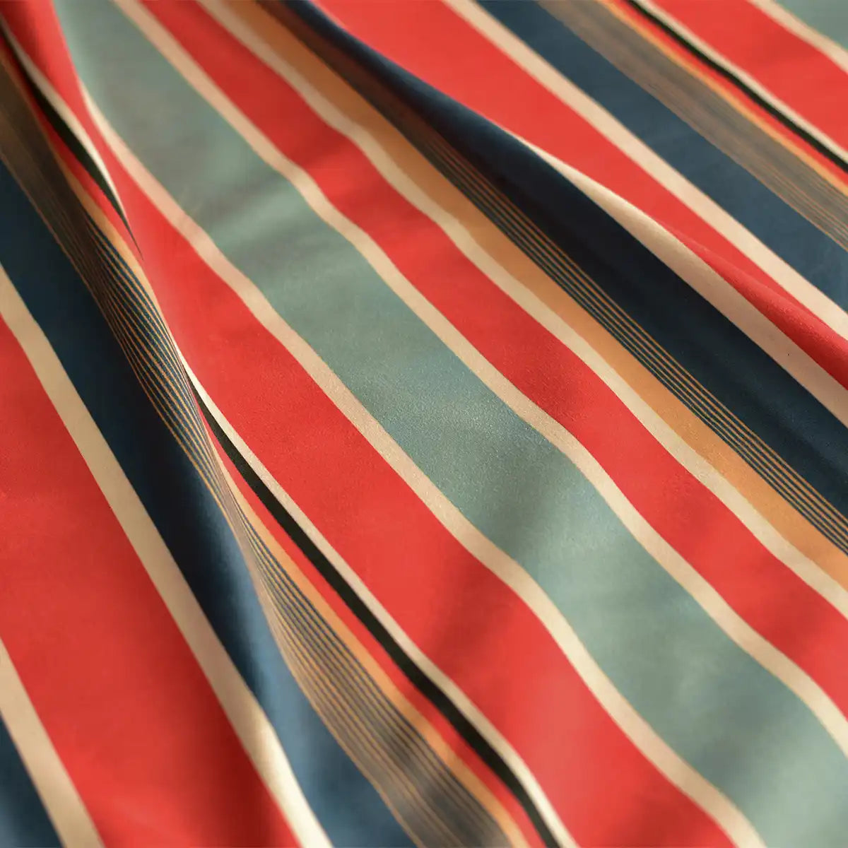 English Style Stripes Sofa and Chairs upholstery Fabric Red and Blue
