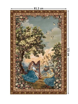 Full pattern layout of the Garden of Tunes mural displaying the 81.2cm by 121cm digital print dimensions.