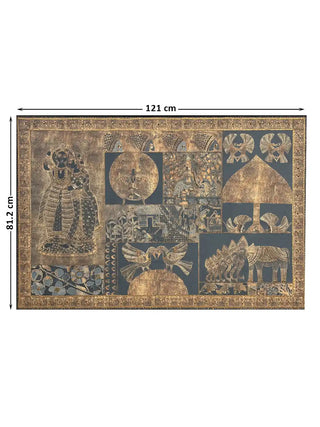 Full pattern layout of Geet Madhubani wall art showing the expansive 81.2cm x 121cm scale