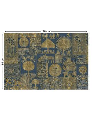 Full pattern layout of the horizontal Geet Madhubani design with 60 cm by 90 cm dimensions shown.