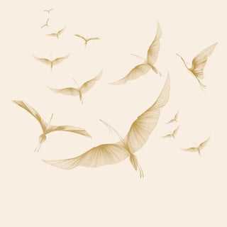 wallpaper showcasing the elegant movement of a single golden wing design.