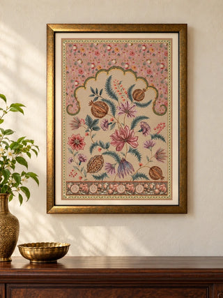 Golestan framed wall art hung in an entryway