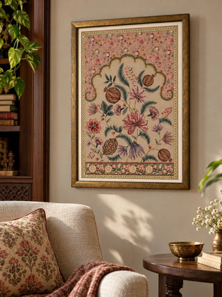 Golestan framed wall art on a living room wall