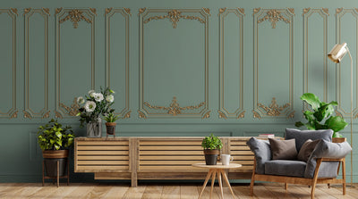 Green 3D Living Room Wallpaper by Life n Colors