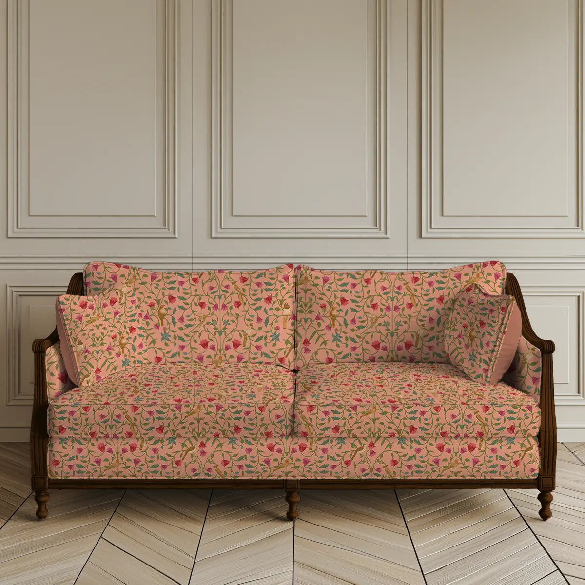 Gulbahar Sofa and Chairs Upholstery Fabric Peach Color