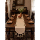 Gulnaz Table Runner with copper plates, tumblers and a brass water pitcher on a formal dining table setting