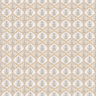 The full pattern layout of the Gulshan wallpaper in Sand, highlighting the symmetrical Mughal-inspired design.