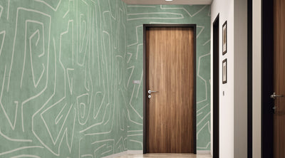 Hallway with Green Wallpaper by Life n Colors