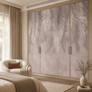 Hanging Tropical Leaves Wallpaper on wardrobe View-wardrobe