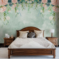 Water Color Look Hanging Floral Wallpaper for Bedrooms Sample