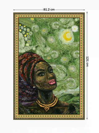 Front product view of Hey Olive Fusion Art poster showing 81.2 cm by 121 cm size dimensions.
