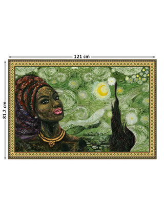 The Hey Olive Fusion Art wall art, 121 x 81.2 cm, showing full portrait and border with size markers.