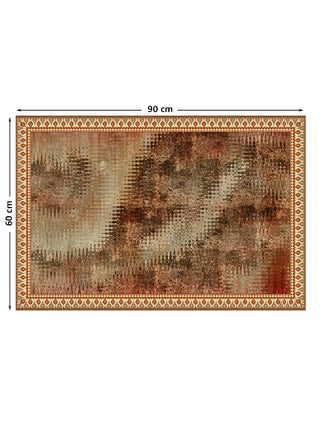 Front product view of Ikat Fusion Industrial poster showing 90 cm by 60 cm dimension overlay and ornate border.