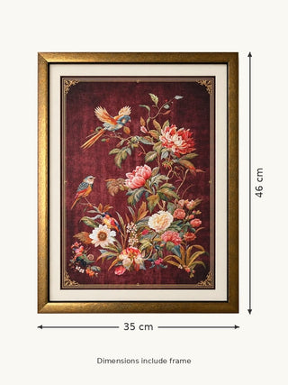 Imperial Garden framed wall art size guide, 46 x 35 cm