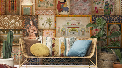 Indian Themed room Wallpaper by Life n Colors