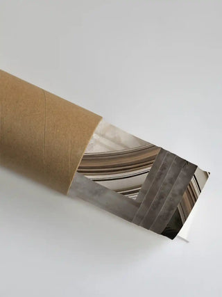 Jungle Noir hand-embroidered art carefully rolled in a premium protective shipping tube.