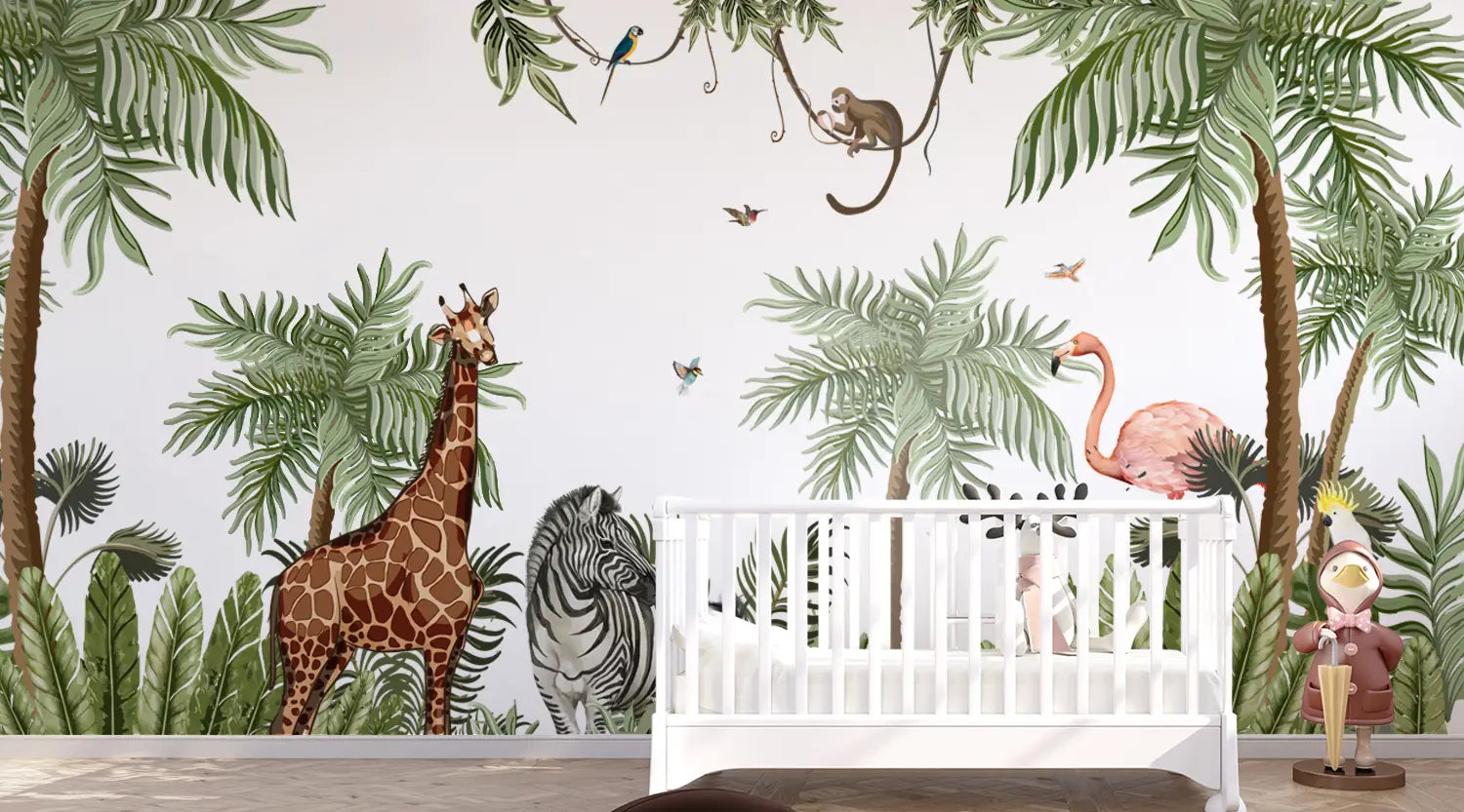 jungle theme nursery room wallpaper by Life n Colors