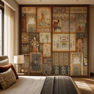kahani wallpaper used on wardrobe. View-wardrobe