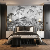 Kaira, Nature Theme Wallpaper for Rooms, Black & White, Customised by Lifencolors