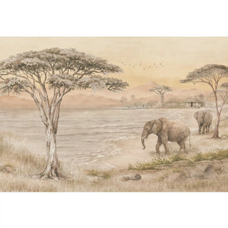 The full panoramic layout of the Kenya wallpaper mural showcasing the complete African savannah landscape.