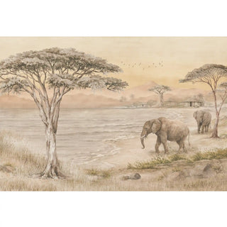 The full panoramic layout of the Kenya wallpaper mural showcasing the complete African savannah landscape.