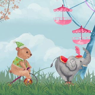 Wall Wallpaper with Animal Fun Theme for Kids Room - Life n Colors

