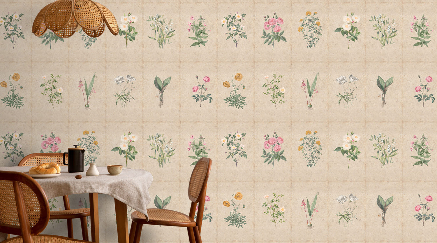 Floral Wallpaper for Dining room by Life n Colors