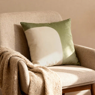 Lifencolors Half n Half cushion cover with modern two-tone color block design