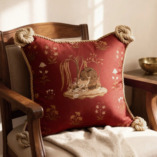 Lifencolors Malhar Rustic Corner decorative cushion cover with traditional design