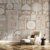 lifencolors geet madhubani clay beige color wallpaper