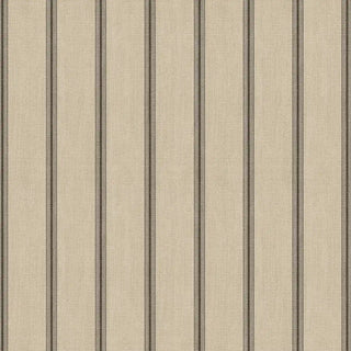 The Linear Harmony wallpaper in Beige Black shown in full pattern repeat, highlighting the woven texture and pinstripe spacing