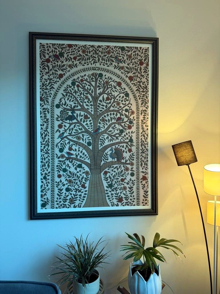 Anant Madhubani Wall Art, Portrait in a customer's home