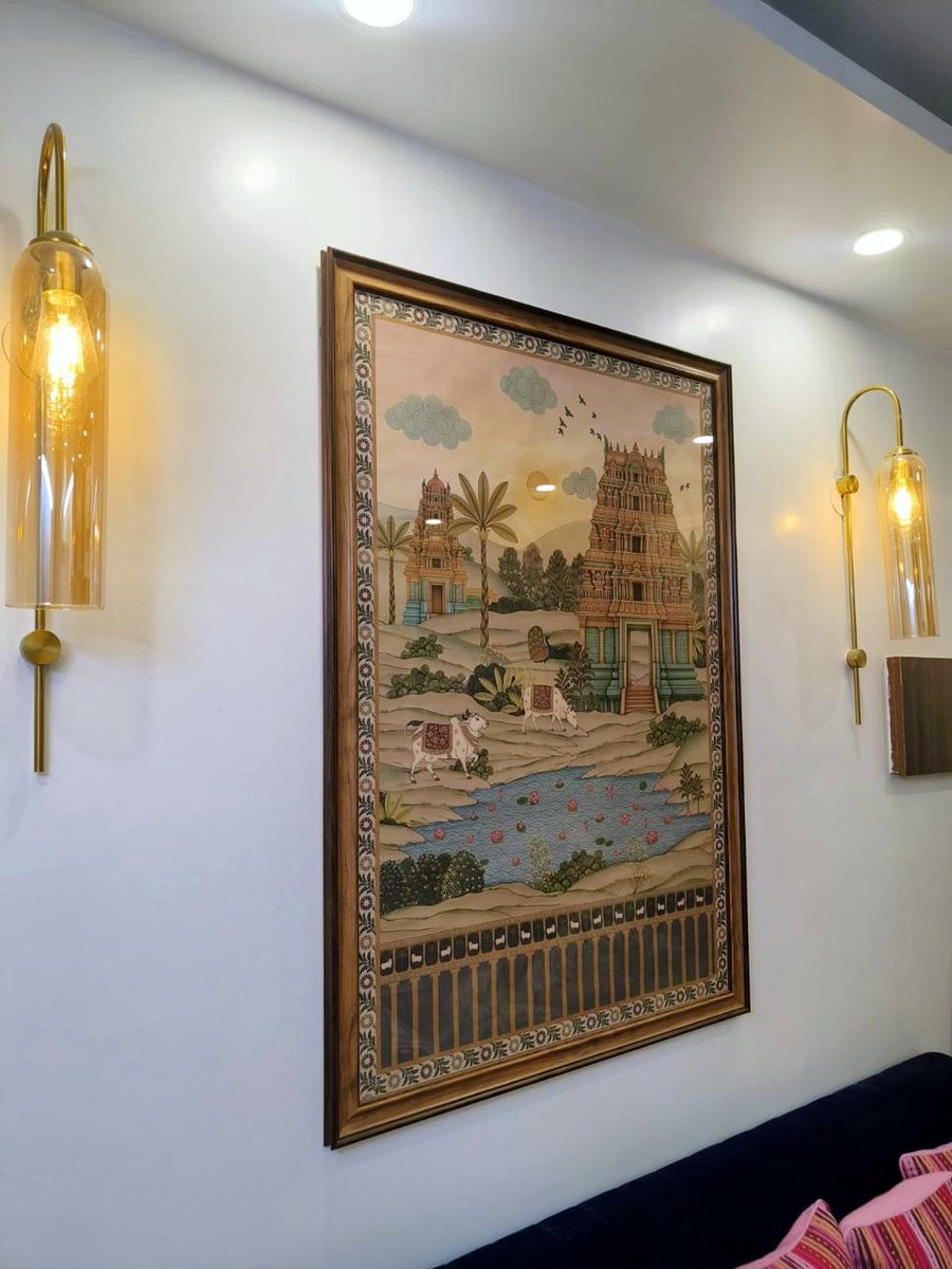 Gopuram Wall Art, Portrait in a customer's home