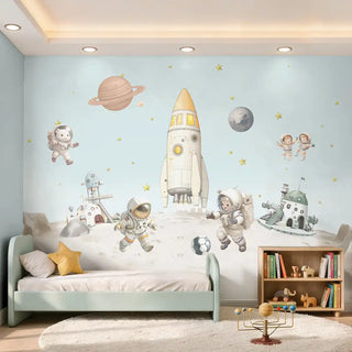 Kids bedroom with Caramel Smoke Galaxy of Dreams space mural
