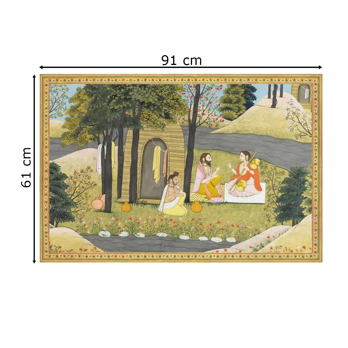 Story of Rama Vintage Indian Frameless Painting Wall Art Digital Print Poster 