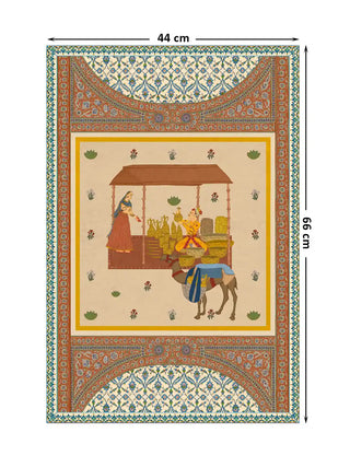Full pattern layout of the Meena Bazaar wall art displaying the 44cm by 66cm dimensions.