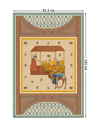 Full pattern layout of the Meena Bazaar wall art displaying the 81.2cm by 121cm dimensions.