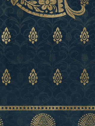 A detailed macro close-up of the Midnight Crest highlighting rows of gold teardrop motifs, a stylised bird’s floral curve and a square-link border