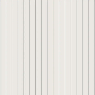 Detailed shot of the beige wallpaper with thin gray stripes, highlighting its clean and understated design.