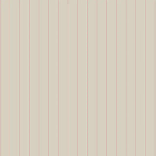 Detailed shot of beige wallpaper with fine pink stripes, highlighting its understated and graceful design.