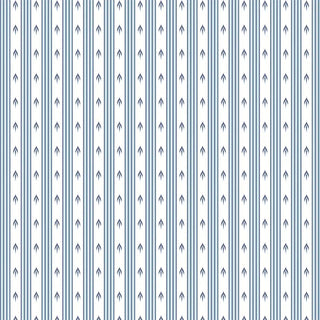 Full patterned view of Modern Blue & White Arrow Stripe Wallpaper Roll with vertical blue stripes and minimal arrow motifs for a fresh, modern design.