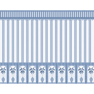 Monsoon Arches Wallpaper: Seamless strip showing the full repeating vertical stripe and horizontal decorative pattern.