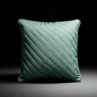 Single Moss Drift Cushion displayed against a dark background, highlighting texture.