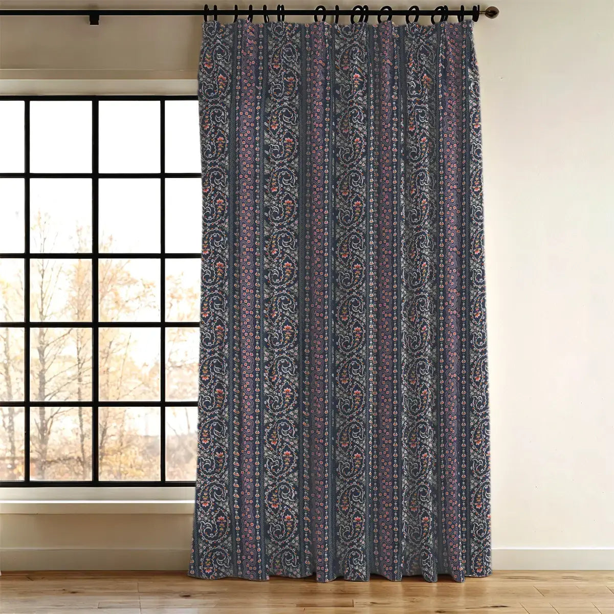 Naveli Curtain Unstitched Fabric Blue By Lifencolors